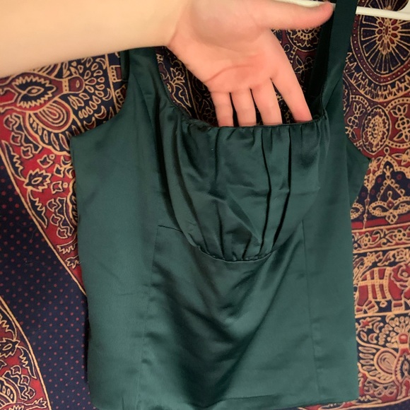 DYNAMITE Blue/green milkmaid style tank top - Picture 5 of 8